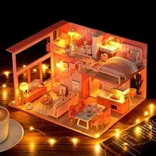 DIY Miniature Wooden House Kit — Immersive Adult Craft Project