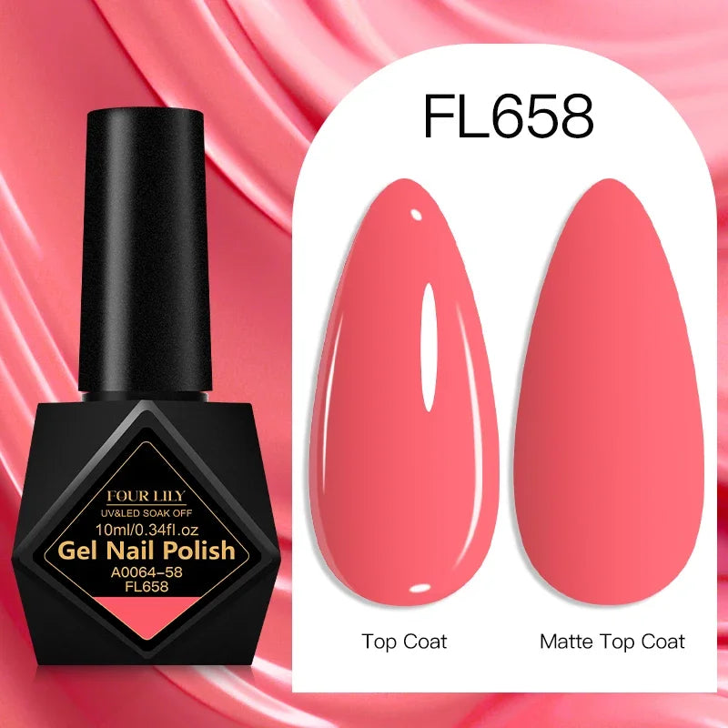 Four Lily Gel Nail Polish — Long Lasting Semi-Permanent Manicure Set