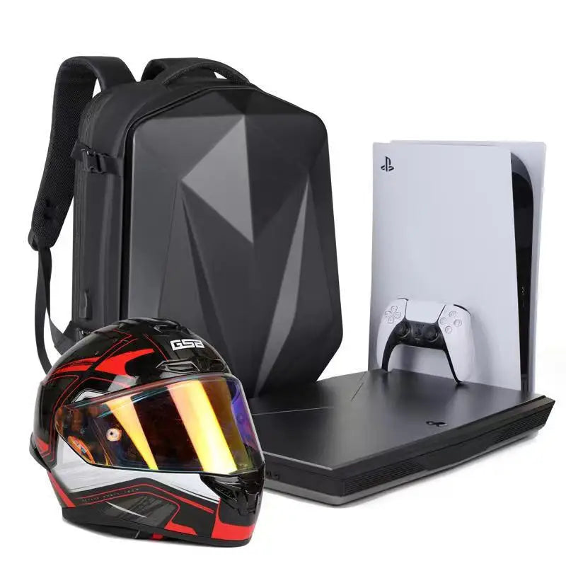 Hard Shell Laptop Backpack — Waterproof Commuter Bag for Helmets & Tech