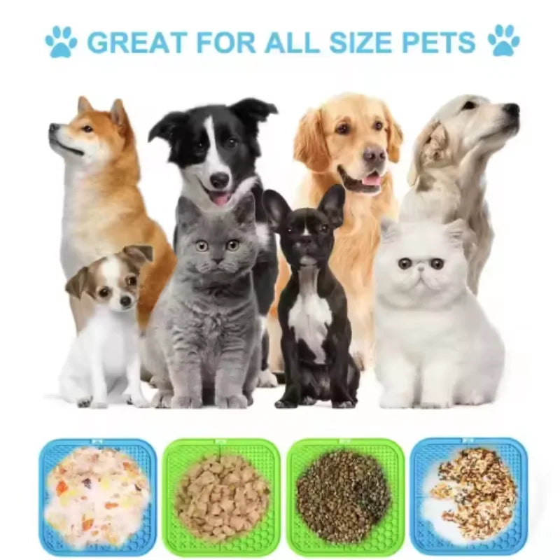 Silicone Pet Lick Mat — Slow Feeder and Bath Time Distraction Tool