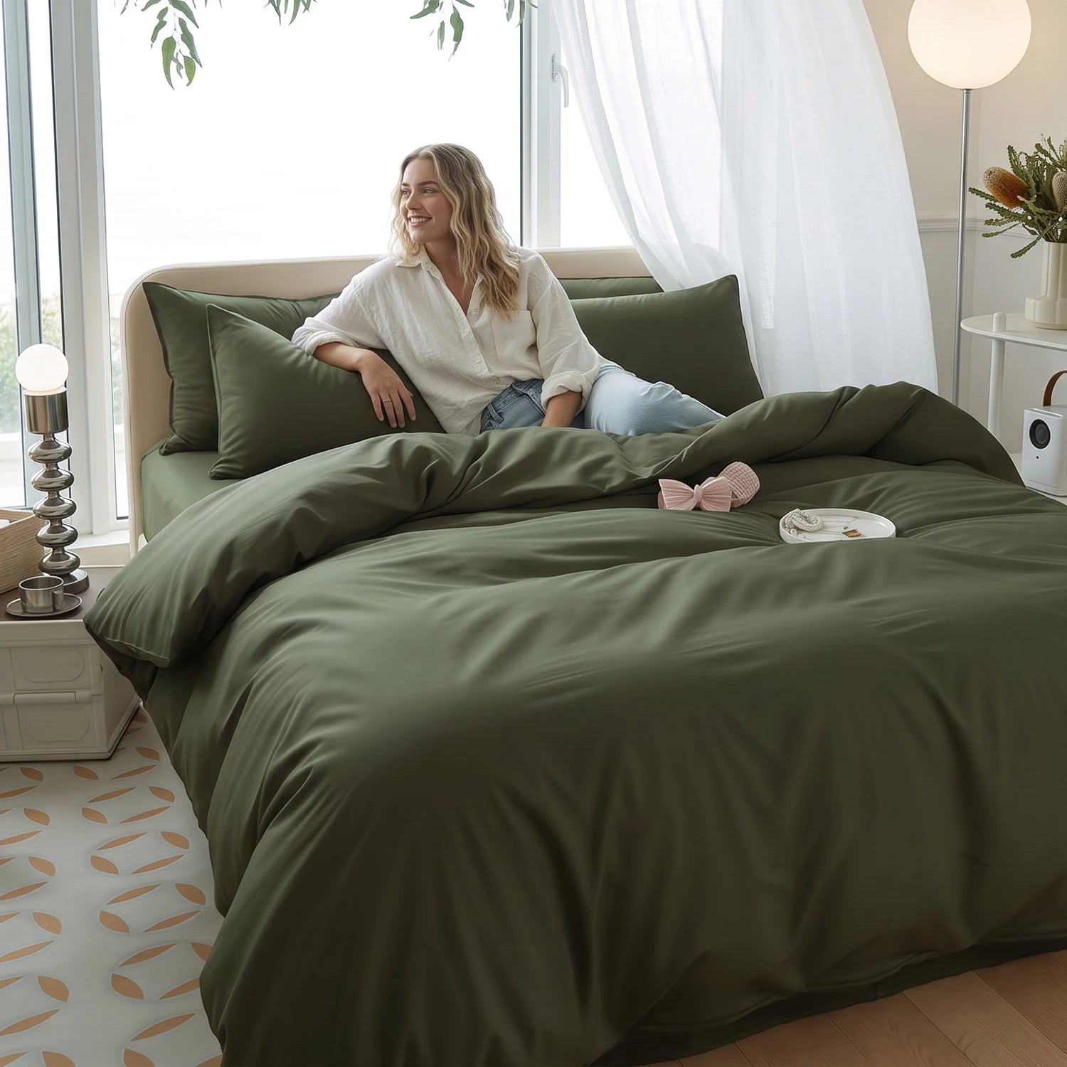 Ultra Soft Solid Color Bedding Set — Breathable Duvet Cover & Pillowcase Kit