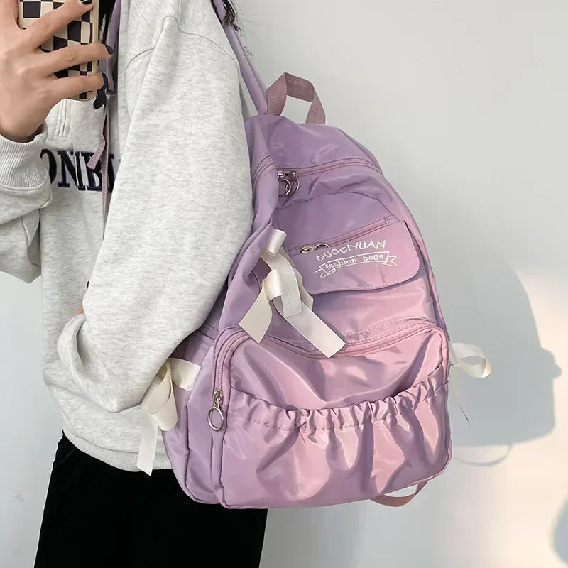 SMHXIANGQIANJIN Canvas Fashion Backpack — Stylish School Bag for Teen Girls