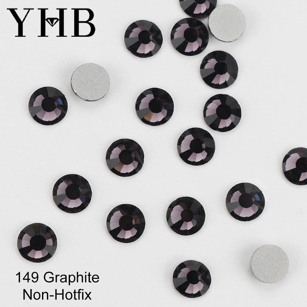 YHB Crystal Flat Back Rhinestones — Glitter Gemstones for Nails and Fabric