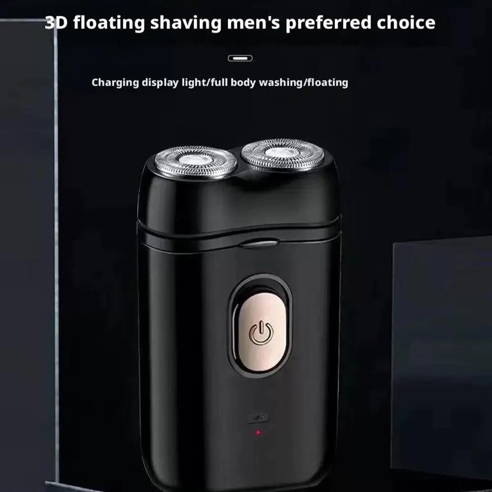 Portable Electric Men's Shaver — USB Rechargeable Mini Rotary Razor