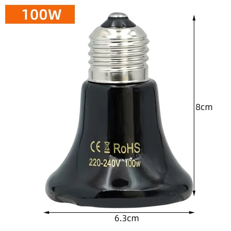 JIECARE Ceramic Infrared Heat Lamp — E27 Pet Brooder & Reptile Emitter