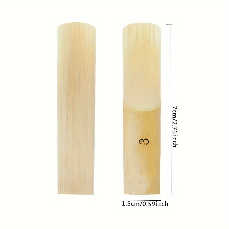 Alto Saxophone Reeds — Traditional Bamboo Reeds for Eb Saxophone, 10-Pack
