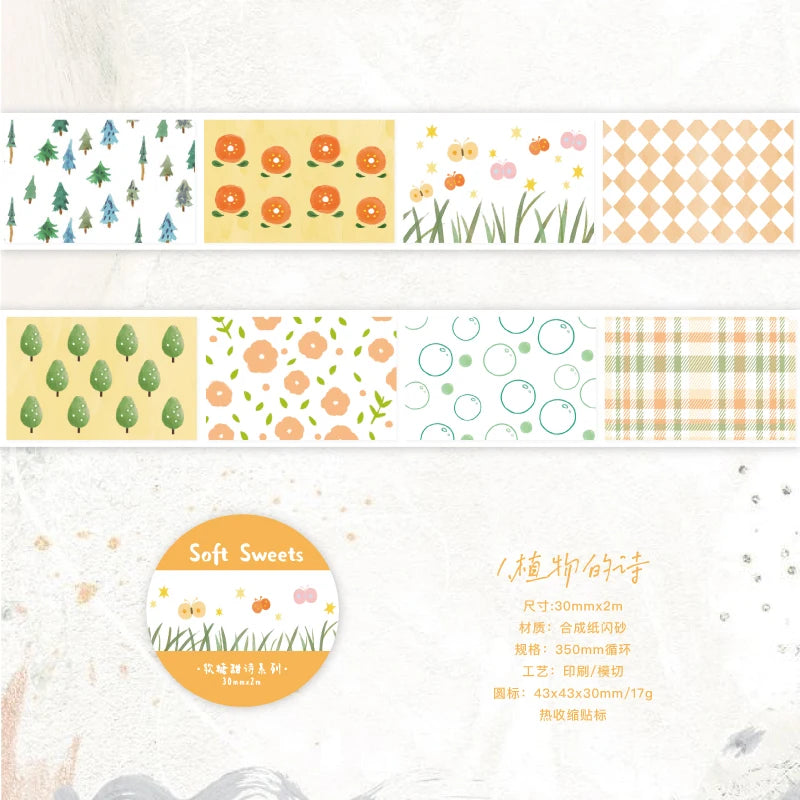 Aesthetic Washi Tape Set — Decorative Masking Tape for Scrapbooking