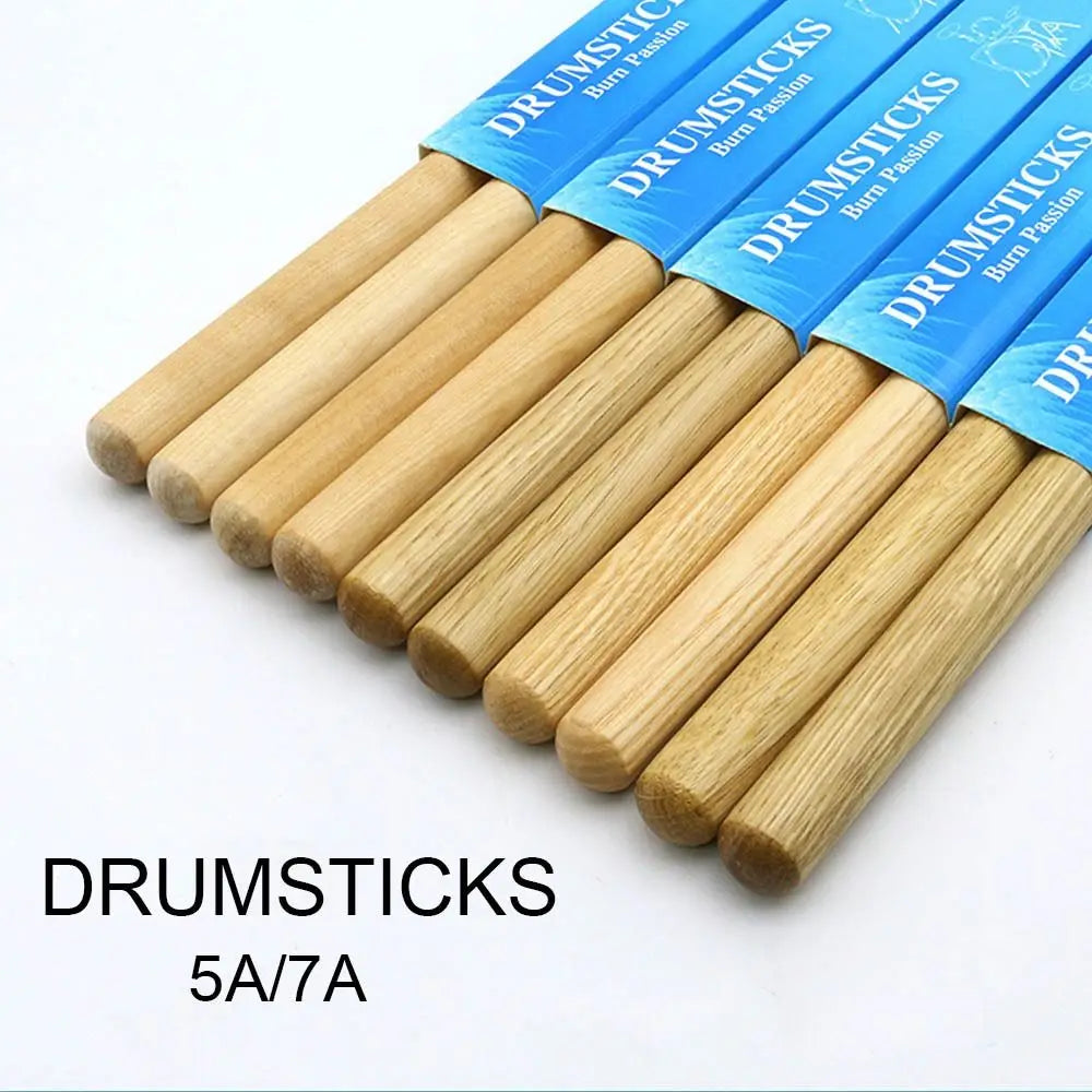 Professional Wood Drum Sticks — Durable 5A and 7A Percussion Sticks