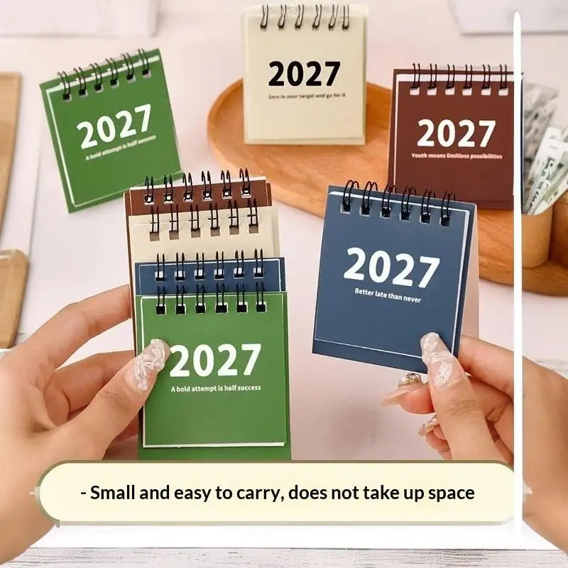 2027 Monthly Desk Calendar — Vintage Minimalist Style with Memo Notes