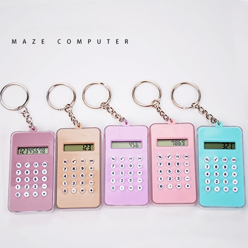 OOTDTY Mini Maze Calculator — 8-Digit Pocket Tool & Keychain Toy