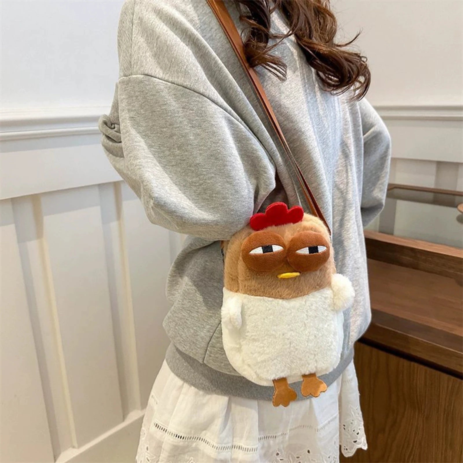 Plush Chick Crossbody Bag — Adorable Novelty Shoulder Bag for Daily Use