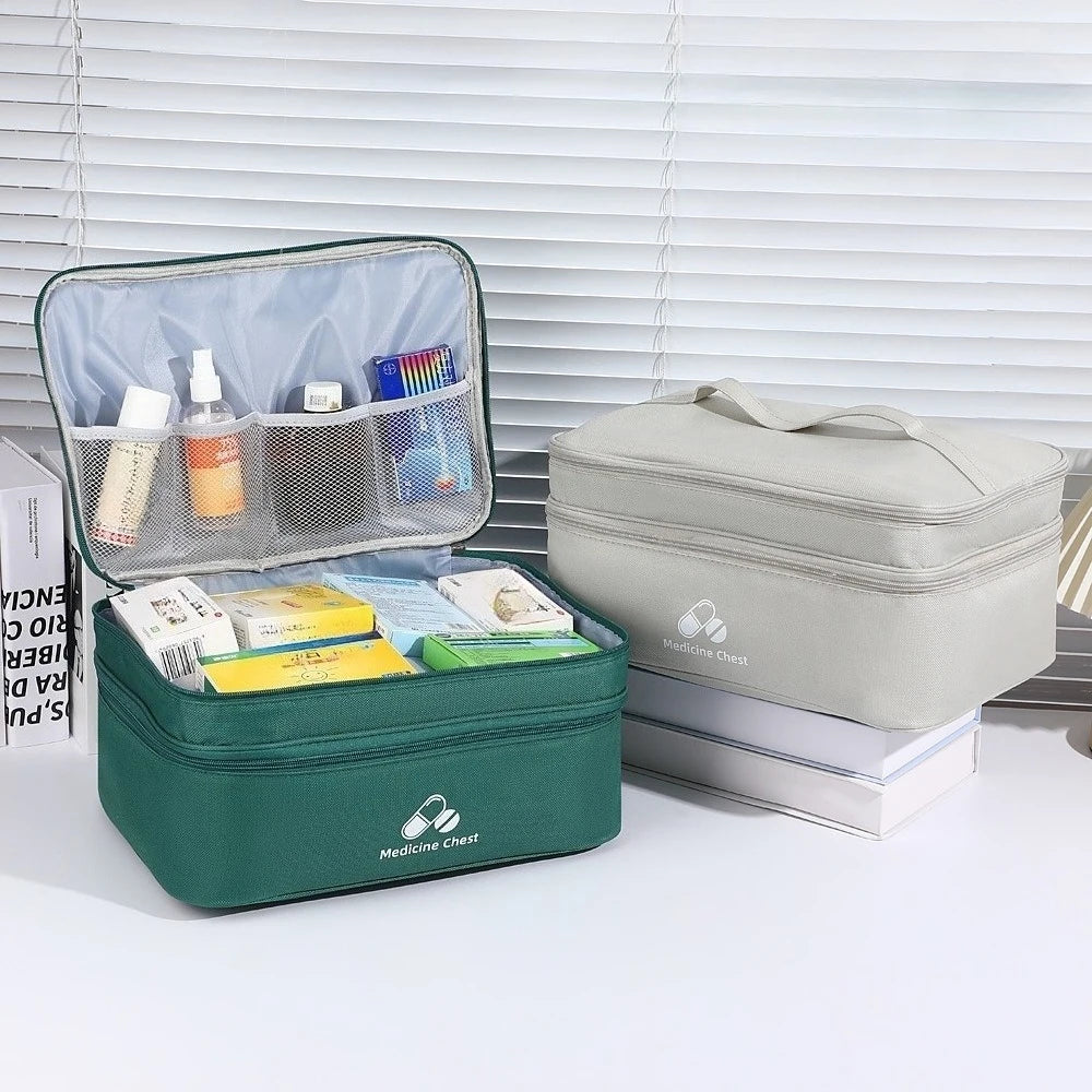 Portable Medicine Storage Bag — Multi-Layer Emergency First Aid Organizer