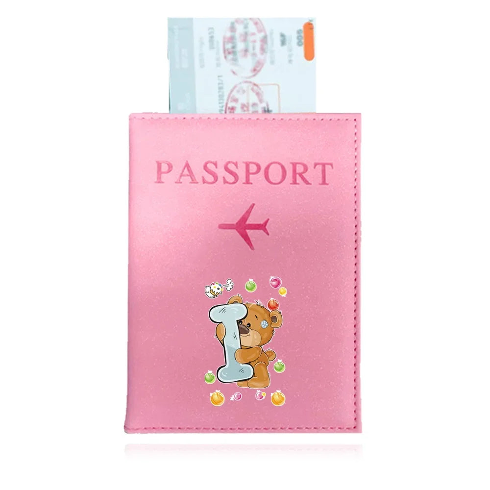 Bear Pattern Passport Cover — Protective PU Leather Travel Holder