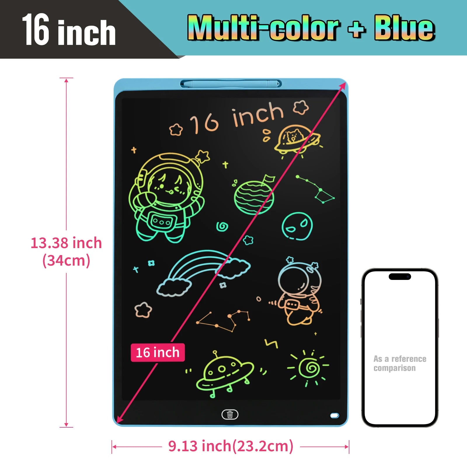 Large LCD Writing Tablet — Colorful Electronic Drawing Pad for Kids