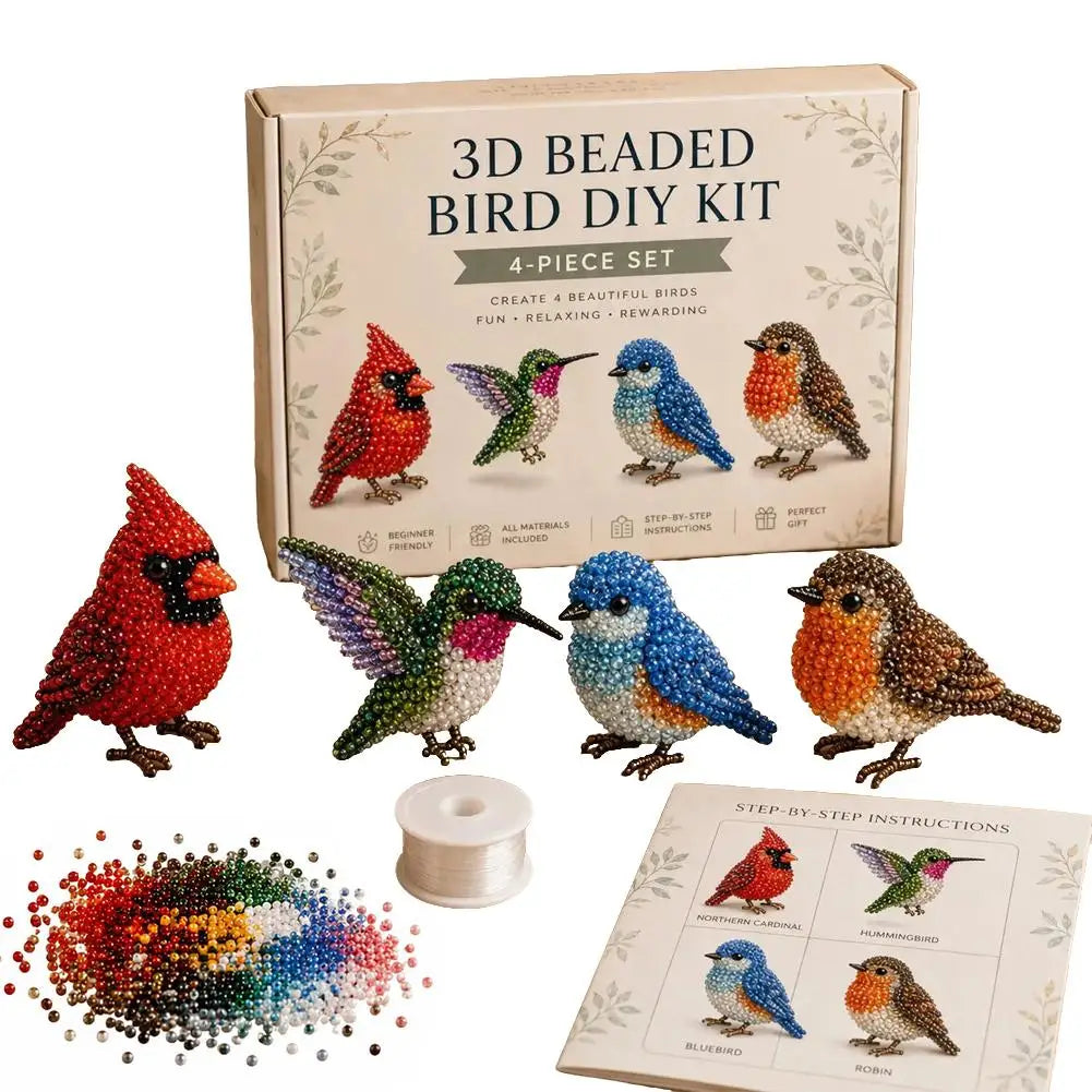 3D Beaded Animal Craft Kit — DIY Handmade Miniature Decor Set