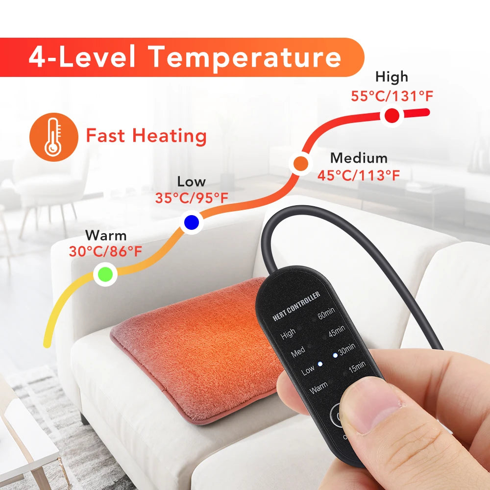 AFDEAL Heated Seat Cushion — USB Warming Chair Pad with 4 Heat Levels