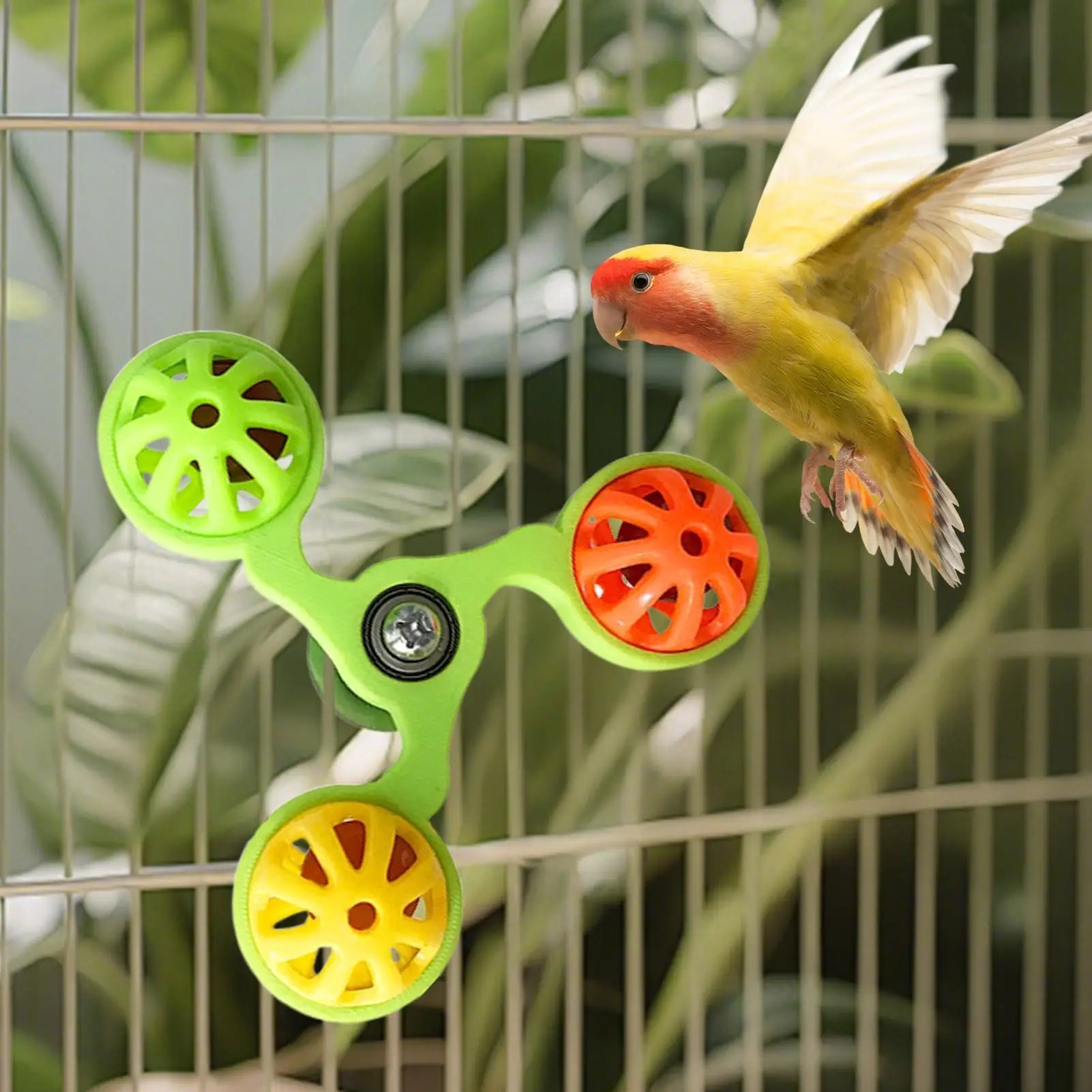 Interactive Rotating Windmill Bird Toy — Enrichment & Chewing Accessory