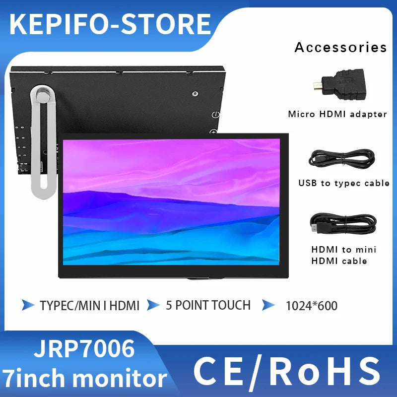 KEPIFO 7 Inch Portable Touchscreen Monitor — IPS Display for Mini PCs