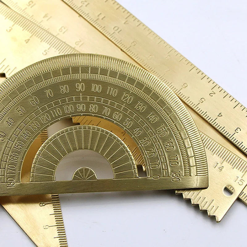 HERBATA Professional Brass Drafting Set — Vintage Metal Drawing Tools