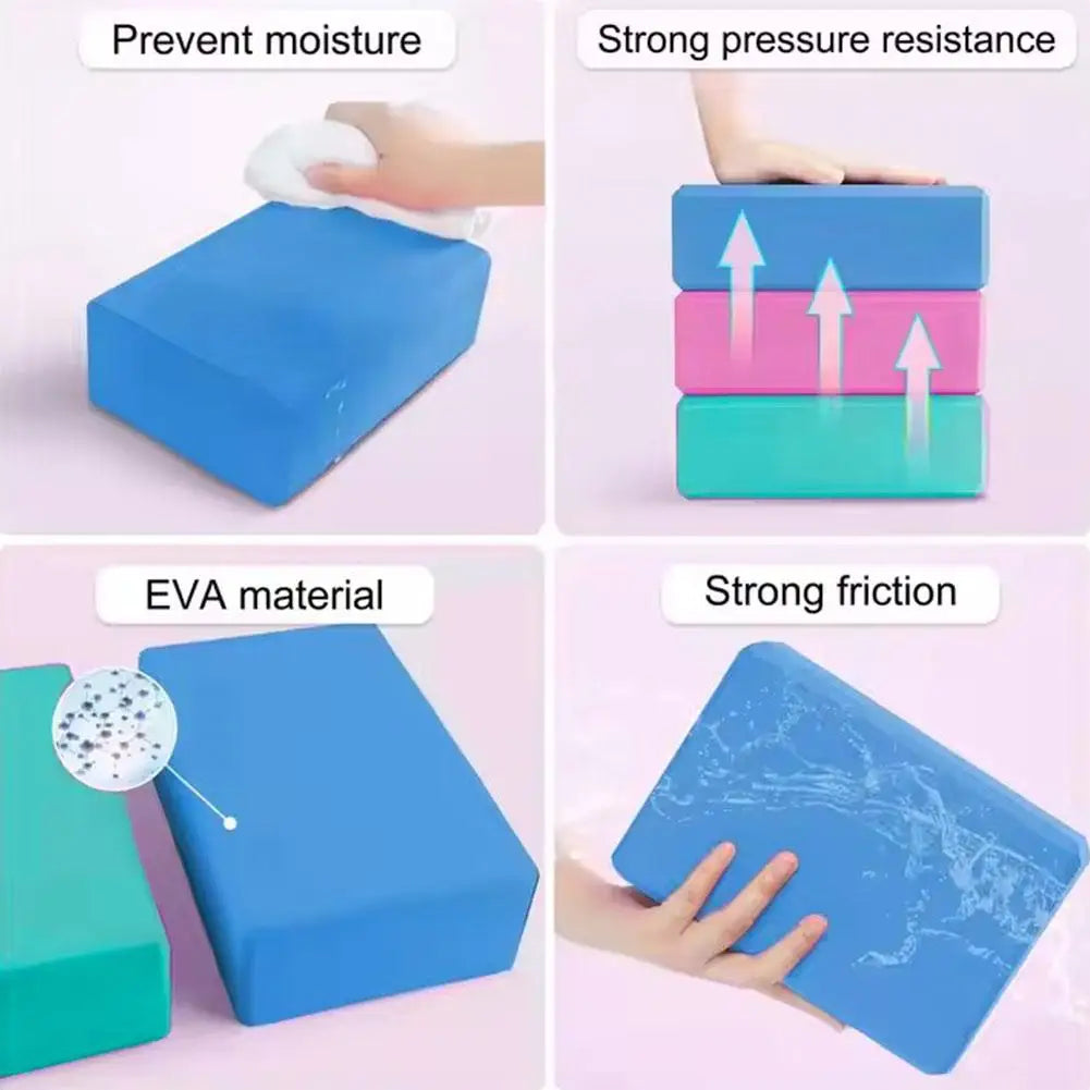 Yoga Support Bricks — High-Density EVA Pilates Blocks for Stretching