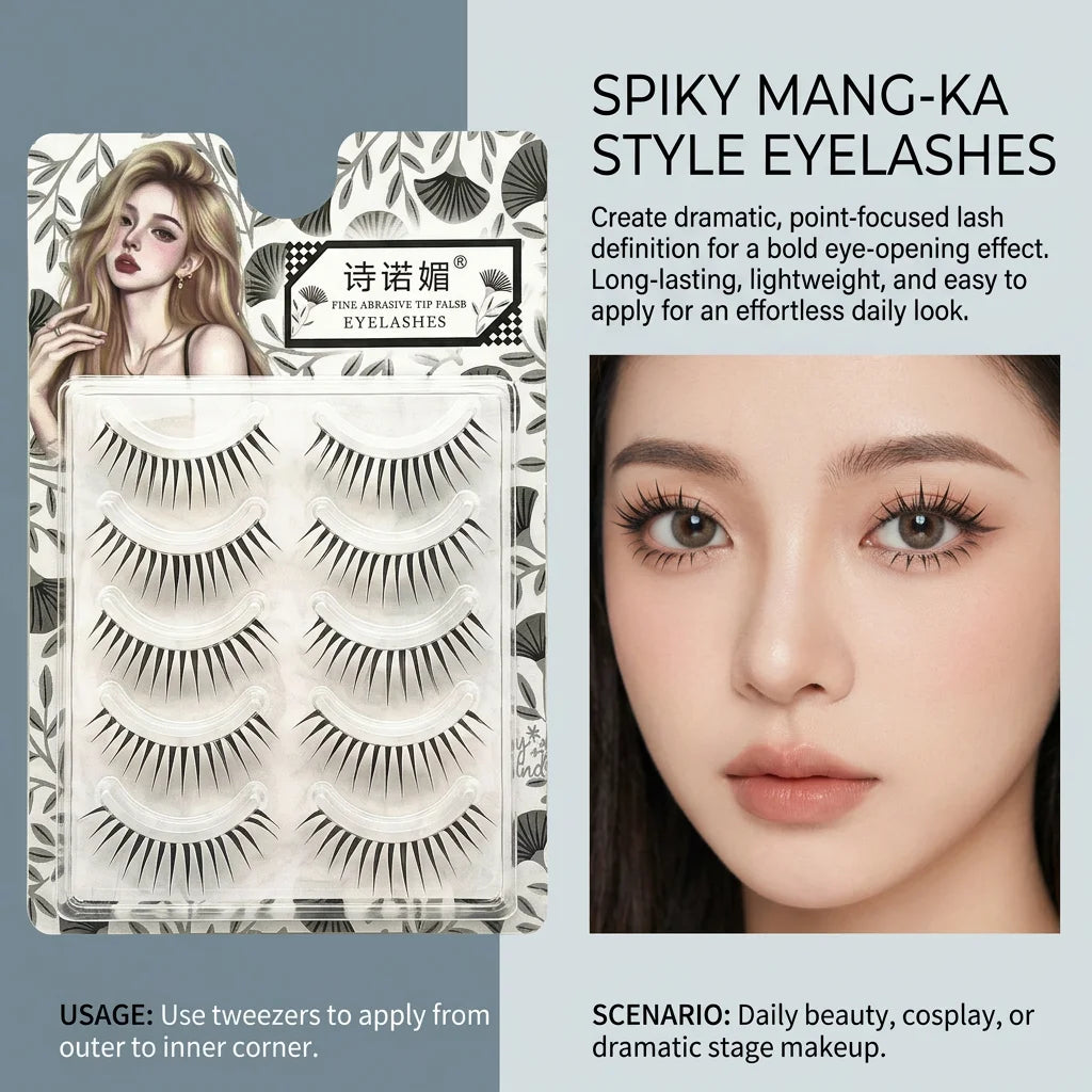 ACRDDK Manga Style False Eyelashes — C Curl Voluminous Synthetic Fiber Lashes