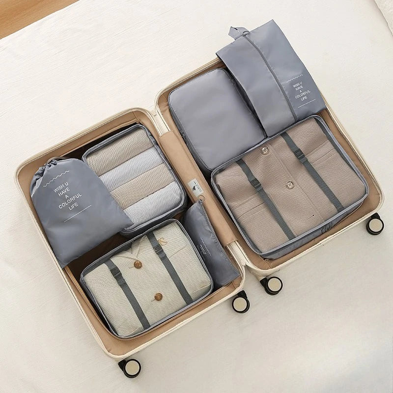 7-Piece Travel Luggage Organizer Set — Multi-Purpose Packing Cubes