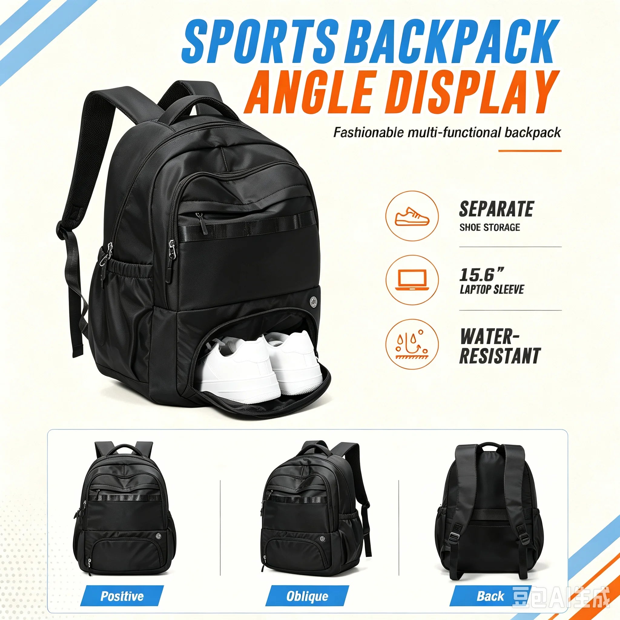 FLCC Waterproof Laptop Backpack — Large Capacity Outdoor Travel Bag