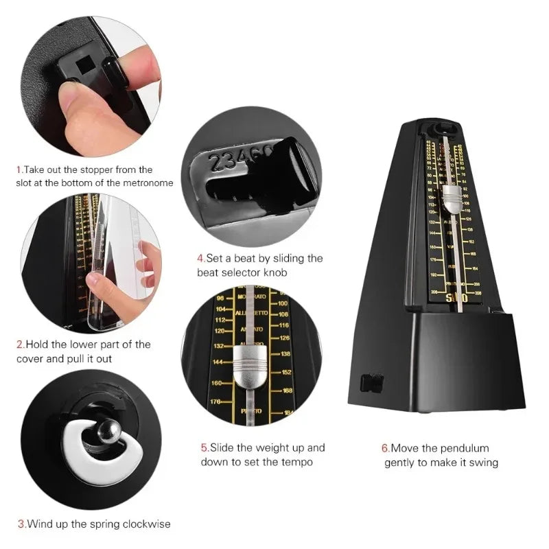 Precision Mechanical Metronome — Tempo Trainer for Musical Instruments