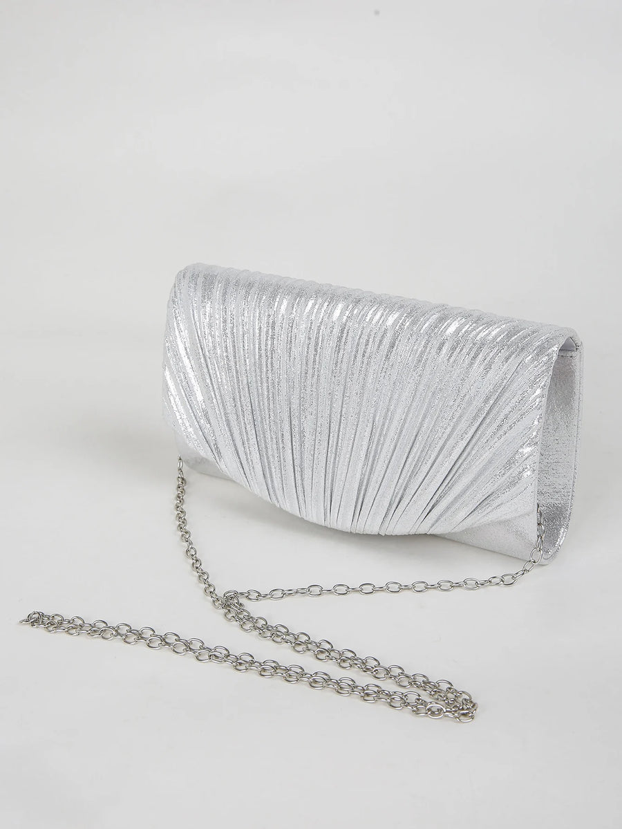 Glitter Evening Clutch Purse — Elegant Envelope Handbag with Detachable Chain
