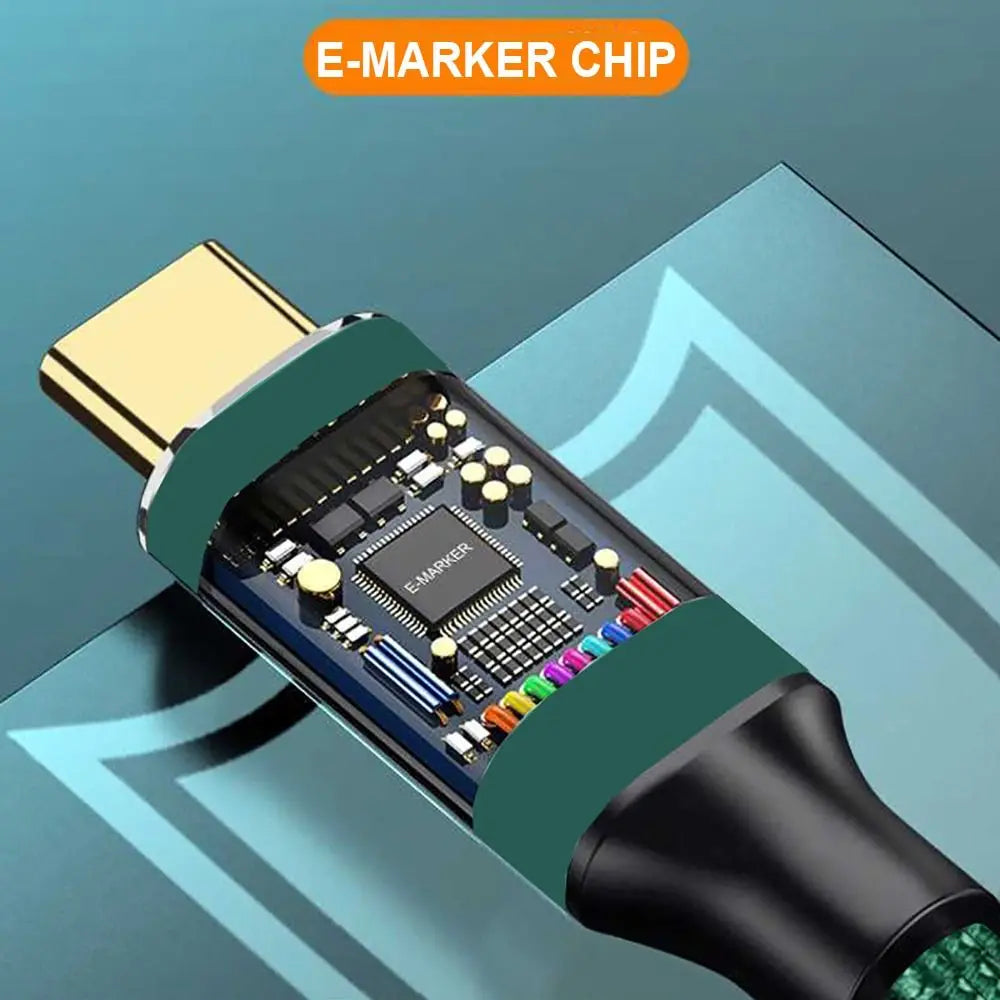 USB C Fast Charging Cable — 240W High-Speed Data Cord, 90 Degree Design