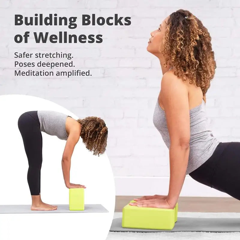 High-Density Foam Yoga Blocks — Supportive Set of 2 for Stretching
