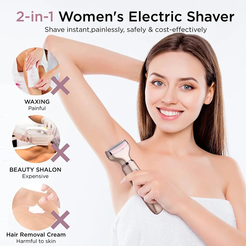 Professional 2-in-1 Electric Epilator — Versatile Hair Removal Tool for Face and Body