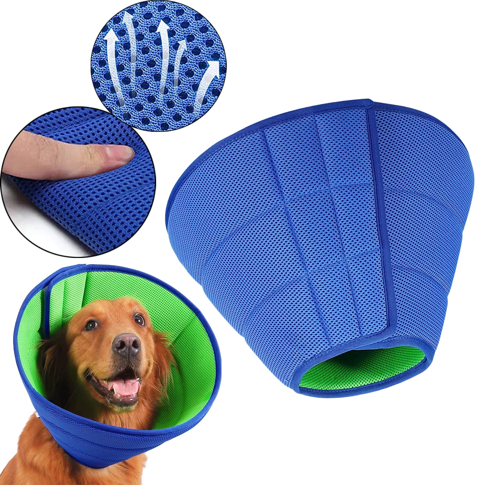 Kesoto Dog Recovery Cone — Breathable Elizabethan Collar for Wound Protection
