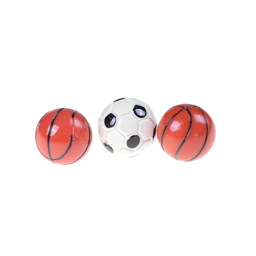 Miniature Sports Ball Decor — Scale Model Soccer, Football, or Basketball