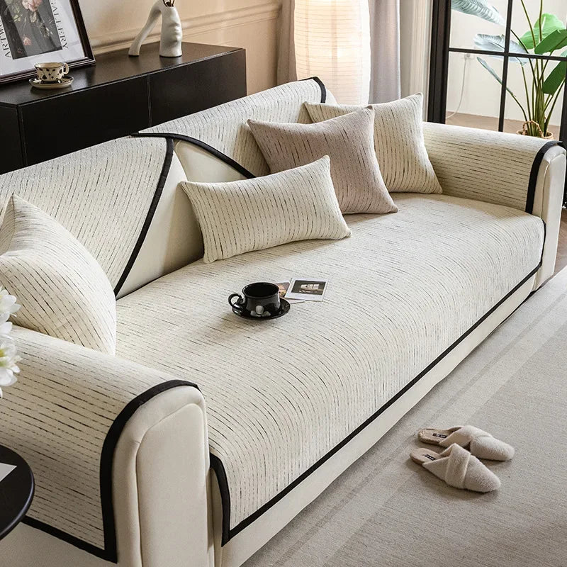 Chenille Sofa Cover Towel — Non-Slip Fabric Protector for Furniture
