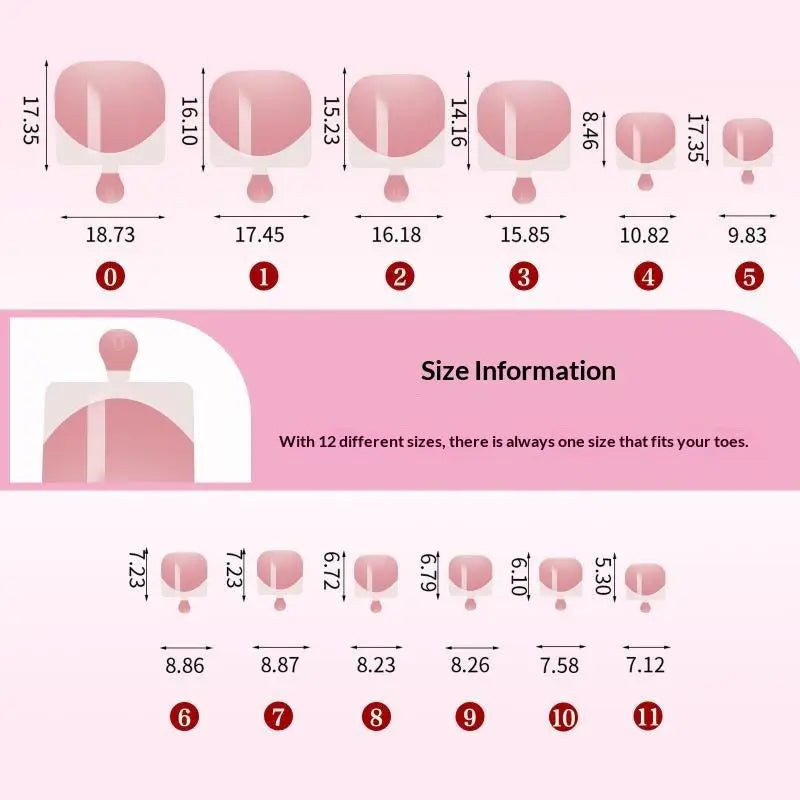 BMPEIC Nude Pink Press On Toenails — Glossy French Tip Square Design