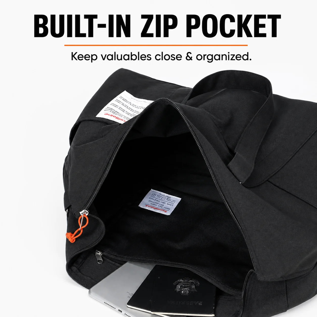 POTRAVEL.DESIGN Large Capacity Travel Duffel Bag — Multi-Pocket Weekender with Luggage Sleeve