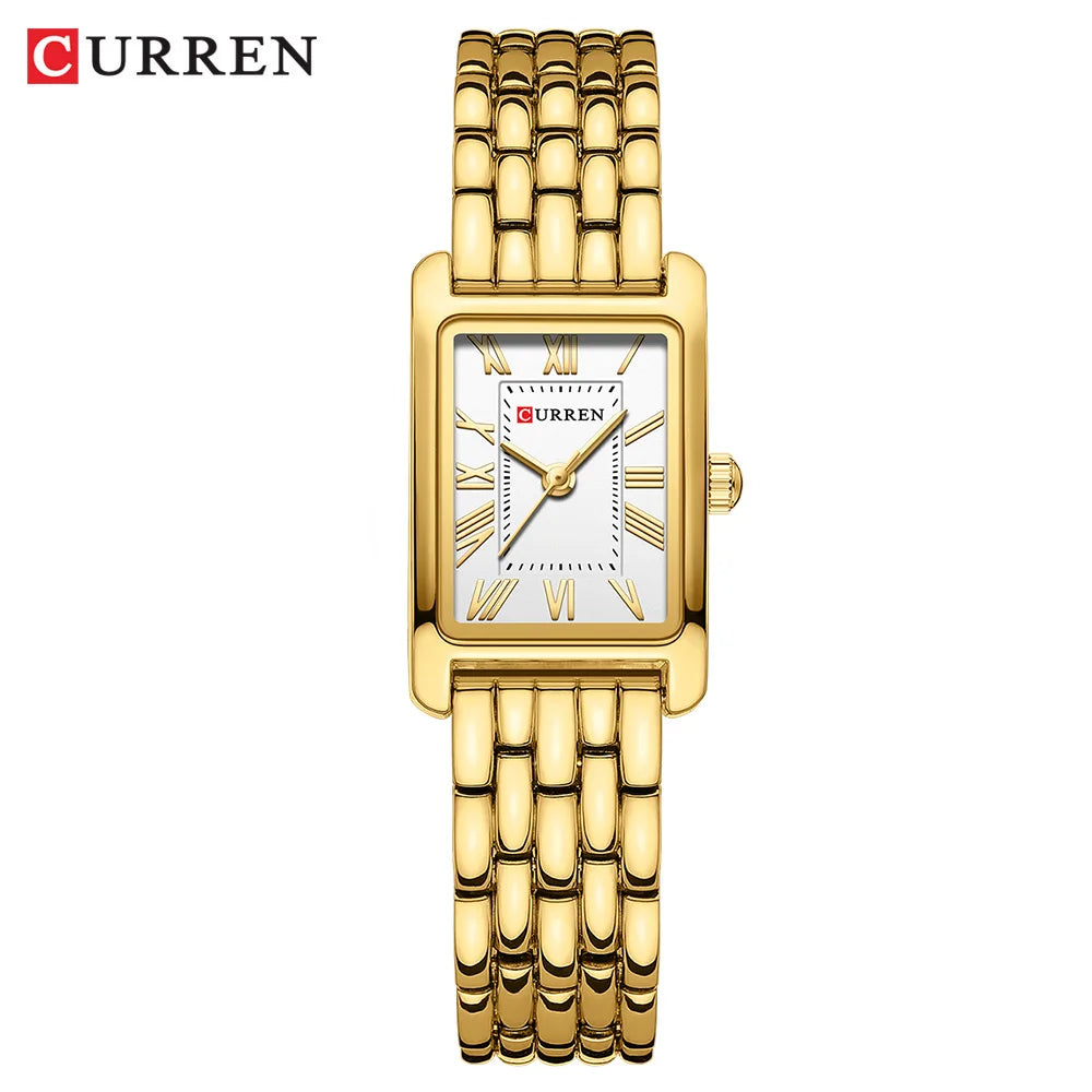 Curren Luxury Rectangle Women's Watch — Elegant Stainless Steel Bracelet