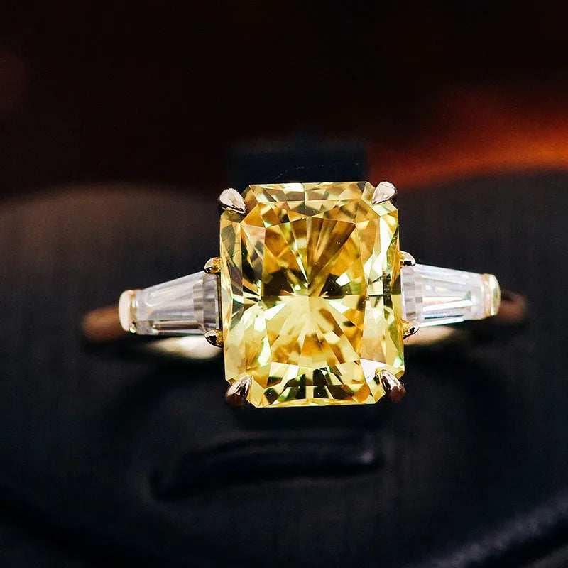 4-Carat Lab-Grown Diamond Ring — 18K Gold Plated Sterling Silver Jewelry
