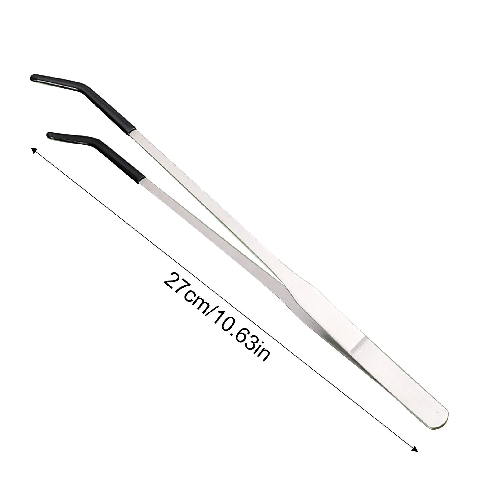 Stainless Steel Feeding Tongs — Precision Bent Tip Tweezers for Reptiles and Crafts