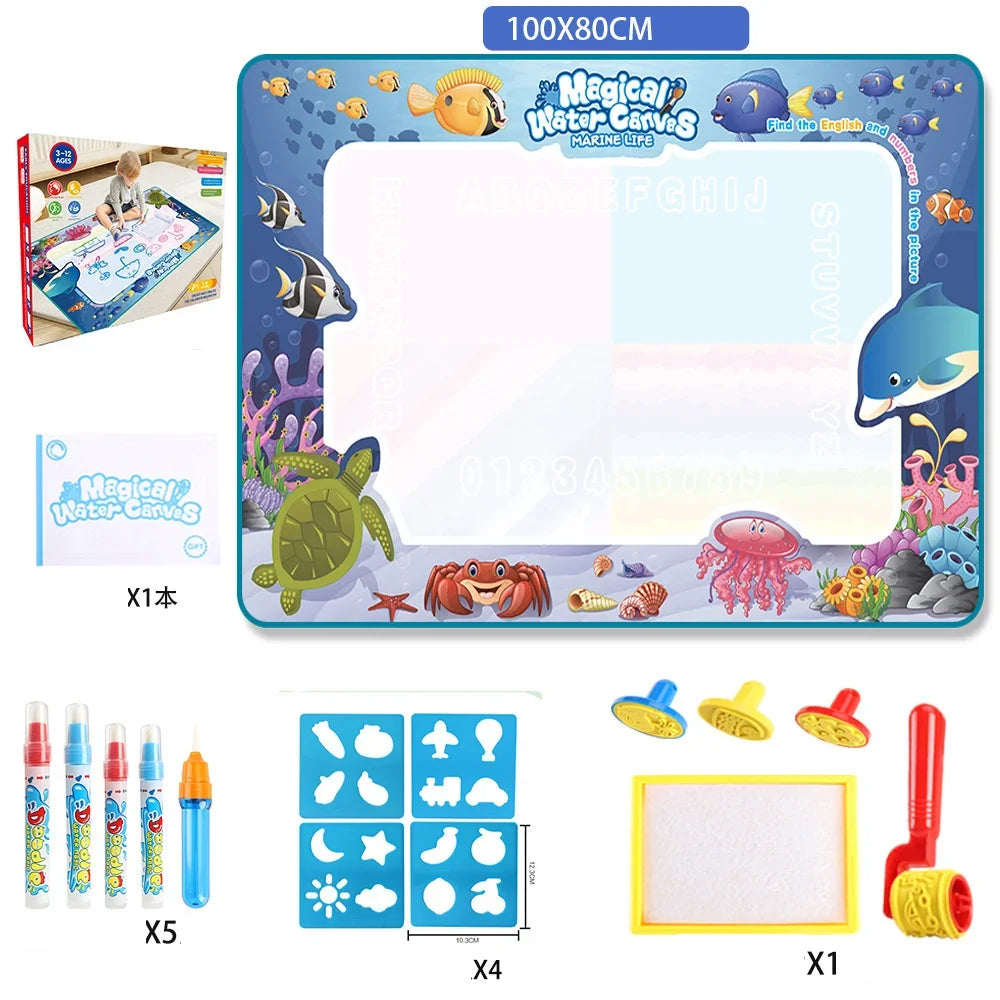 Magic Water Drawing Mat — Reusable Water Painting Board for Kids