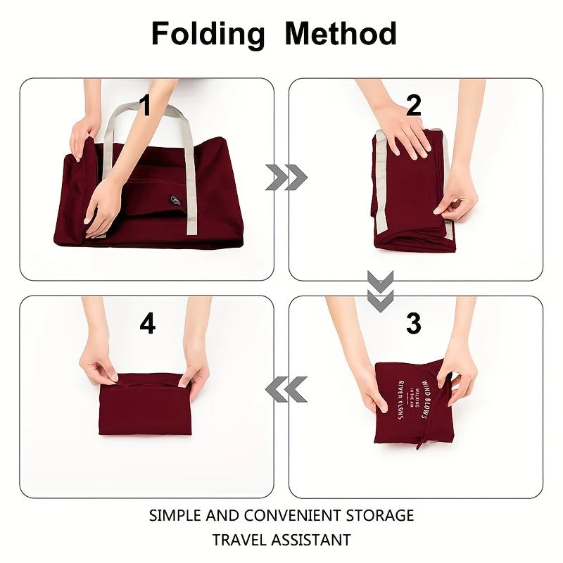 Foldable Travel Duffel Bag — Lightweight 25L Weekender with Trolley Sleeve