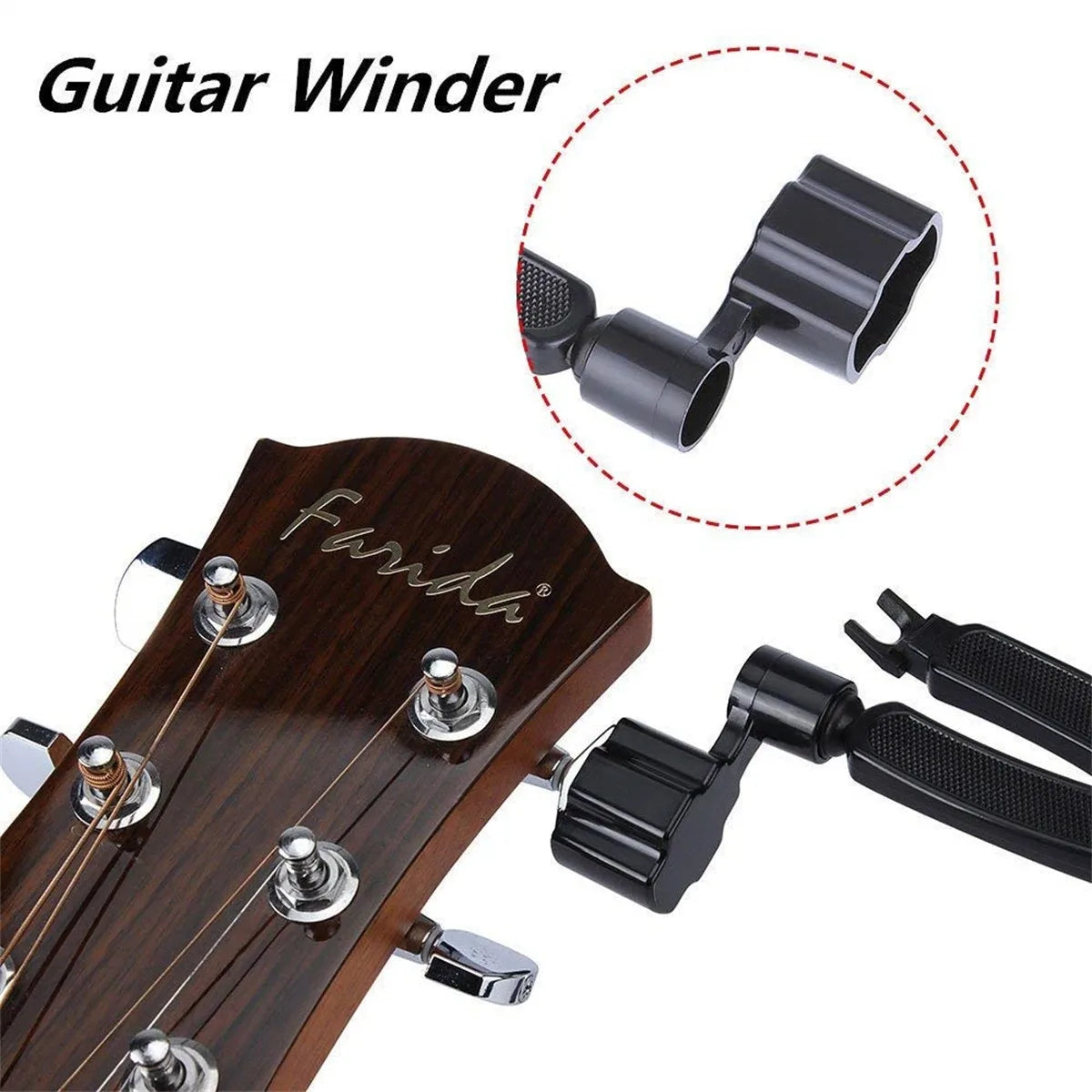3-in-1 Guitar String Winder — String Cutter and Pin Puller Tool