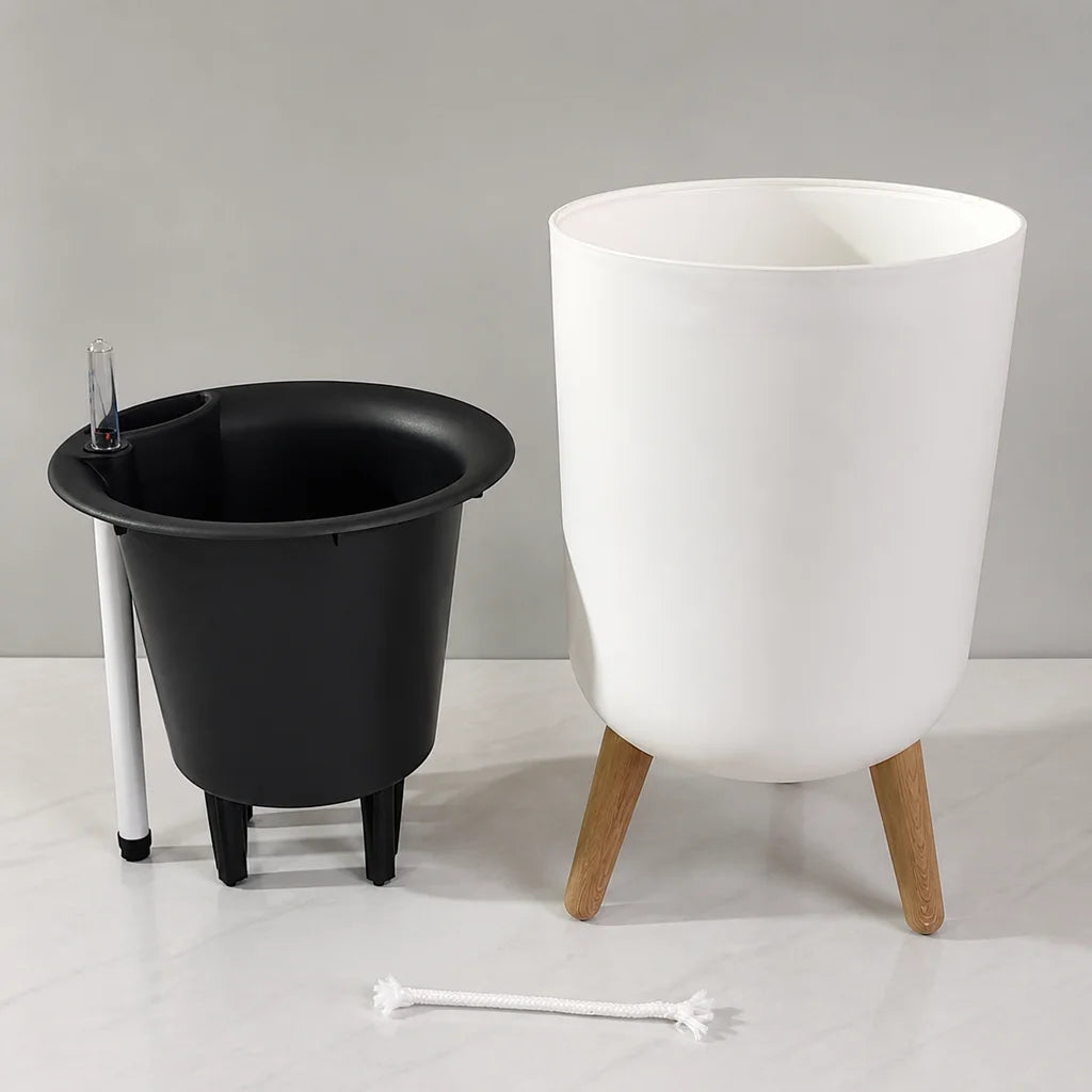 Self-Watering Indoor Planter with Stand — Modern Decorative Flower Pot
