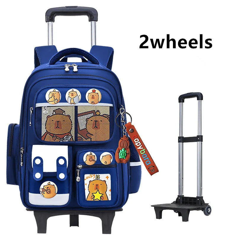 Kids Rolling School Bag — High Capacity Trolley Backpack with Wheels