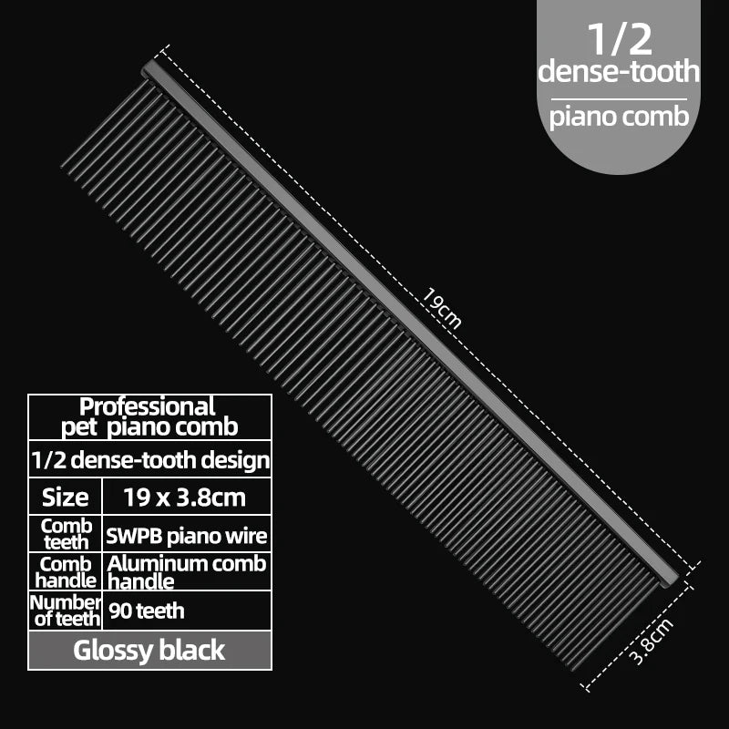 Professional Pet Grooming Piano Comb — Knot Removal & De-Shedding Tool