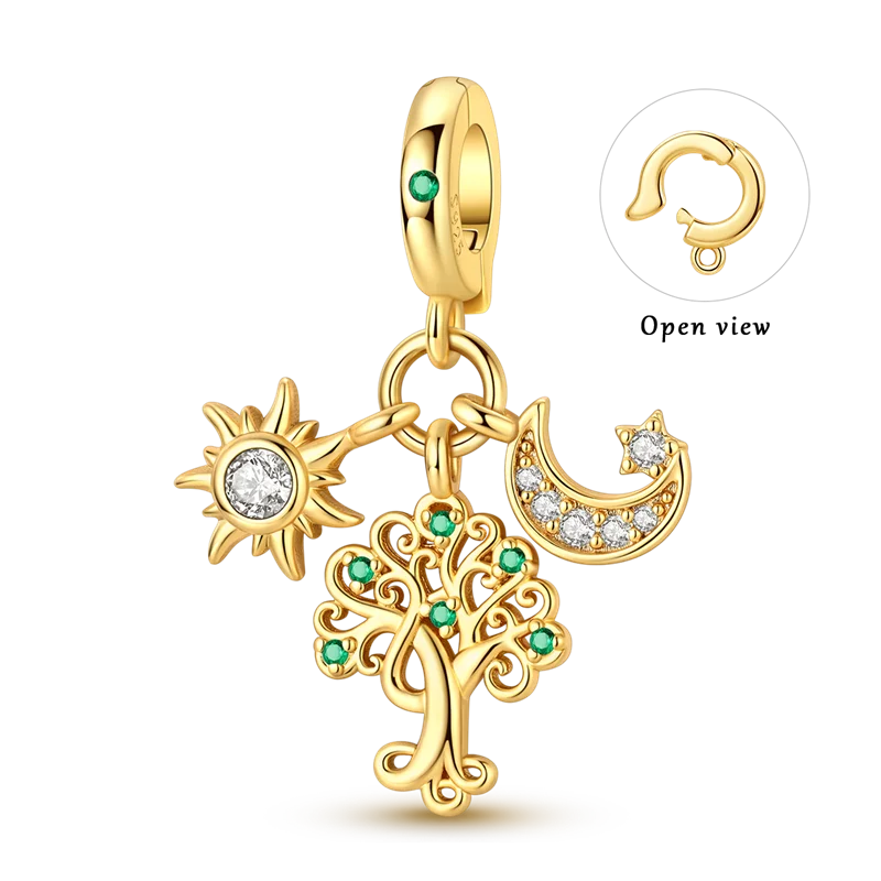 Charmhub Sparkling Zircon Elephant Charm — Gold Plated 925 Sterling Silver Bead