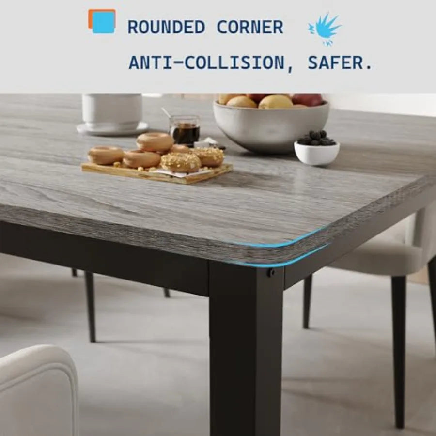 Industrial Dining Table — Modern Grey Wood Table