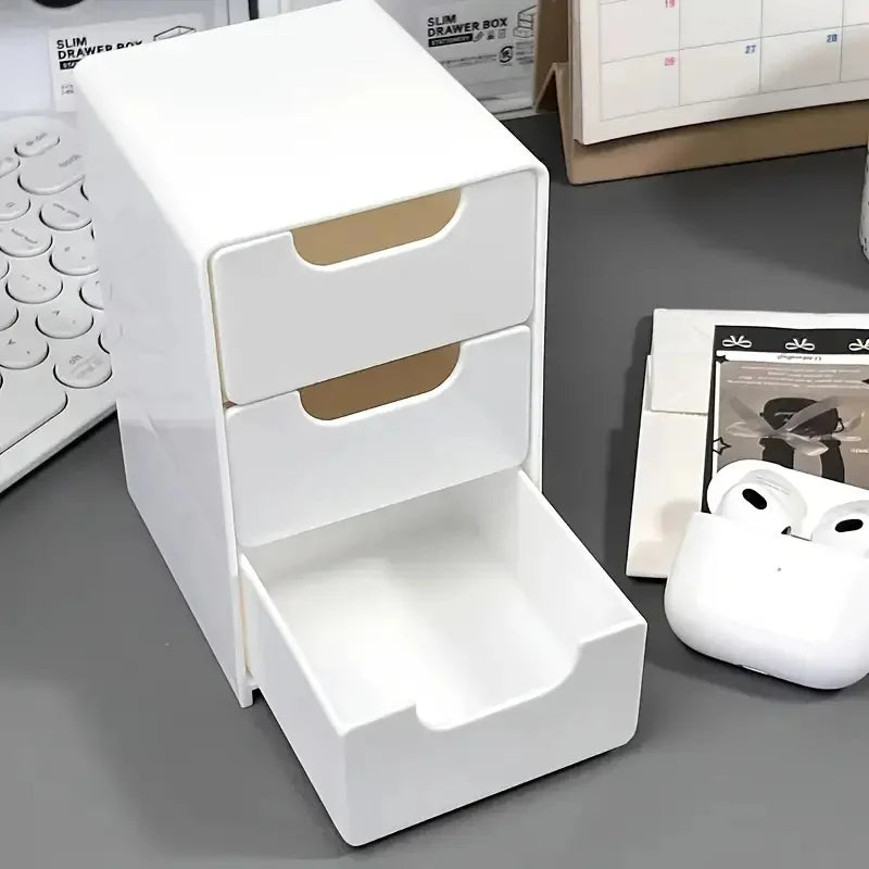 3-Tier Plastic Cosmetic Organizer — Multifunctional Countertop Storage Box
