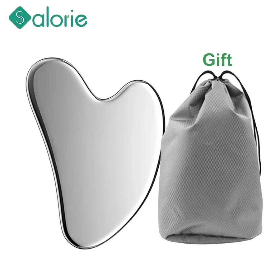 SALORIE Stainless Steel Gua Sha Board — Facial and Body Massage Scraper